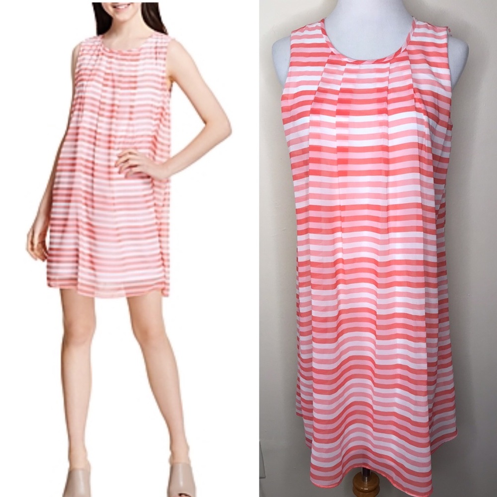 CALVIN KLEIN Pink Printed Sleeveless Shift Dress 2